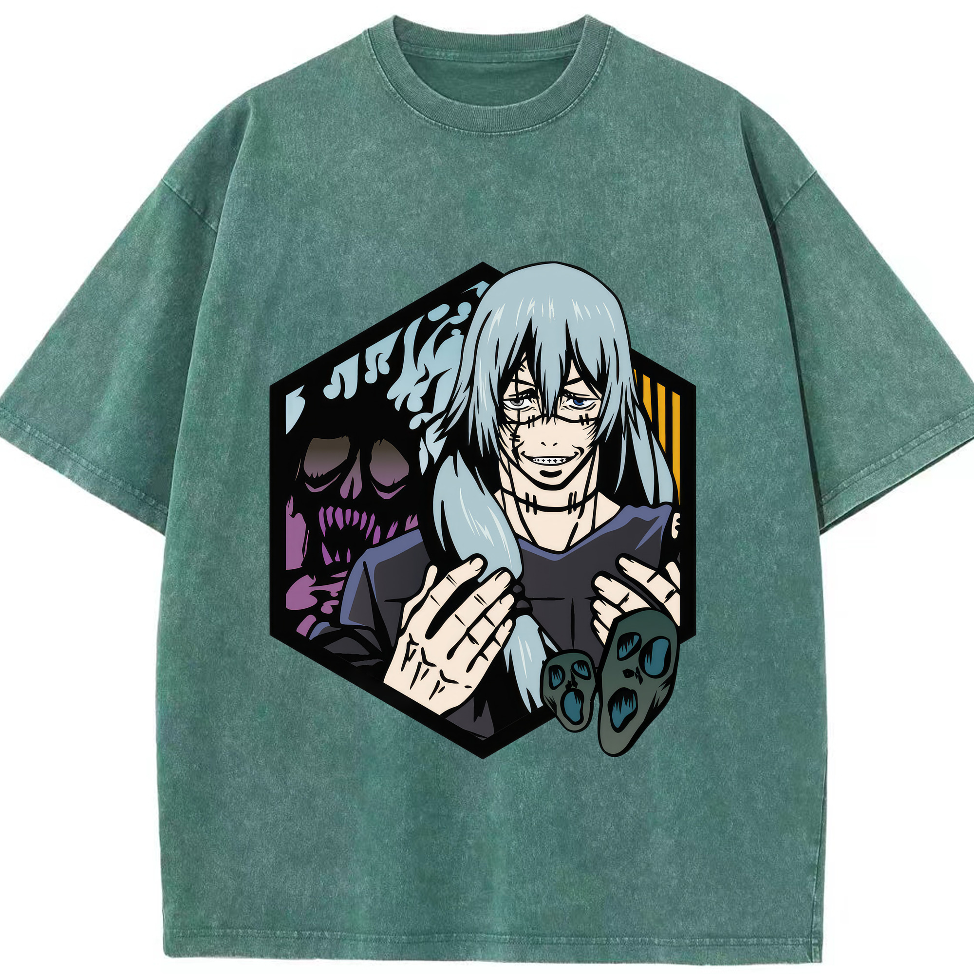 （画像用） 呪術廻戦 Jujutsu Kaisen 綿100% ヴィンテージ風 半袖Tシャツ（フロントプリント）